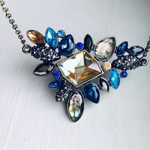 Jeweled Statement Cluster Necklace